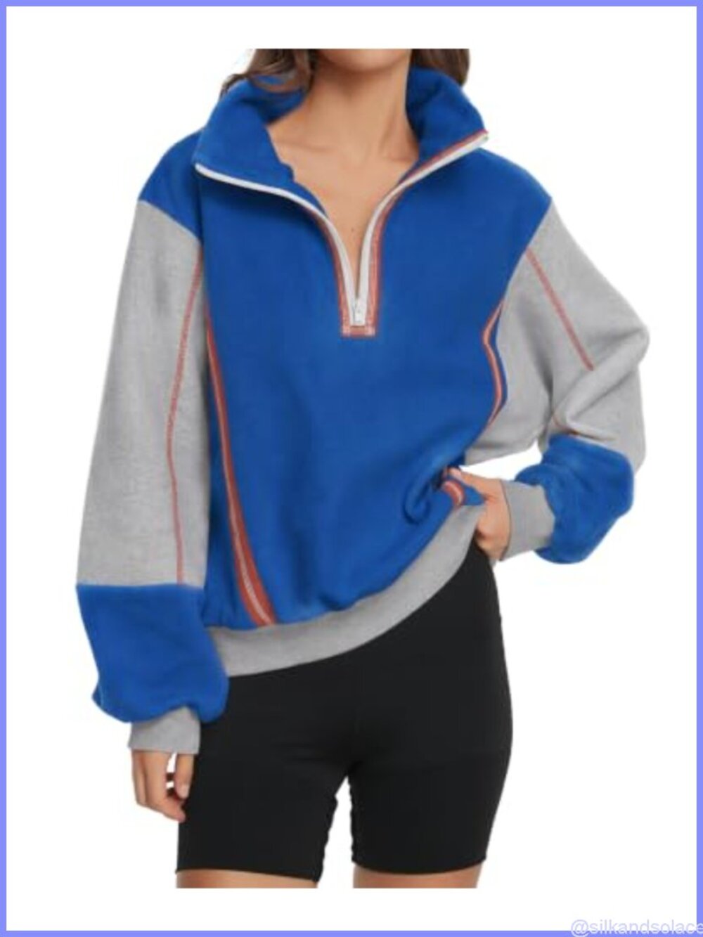 Sherpa Fleece Half Zip Pullover High Neck Long Sleeve Warm Sweatshirt